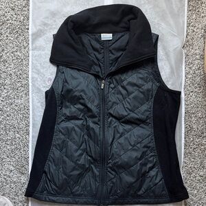 Columbia Black  Quilted and Fleece Outerwear Vest